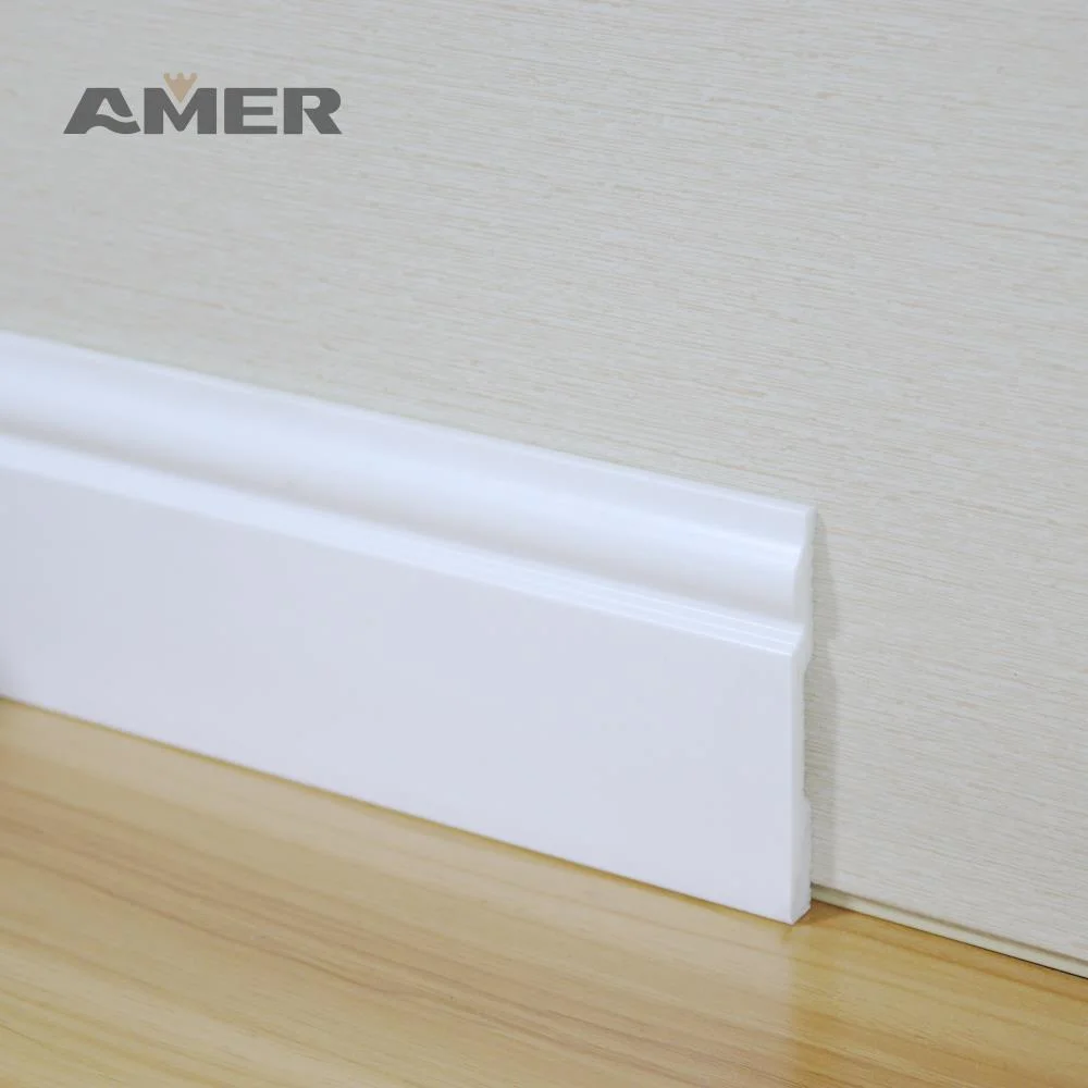 Rongke OEM Wholesale PS Waterproof Polystyrene Wood MDF Skirting Baseboard Trim Moulding Modern for Walls